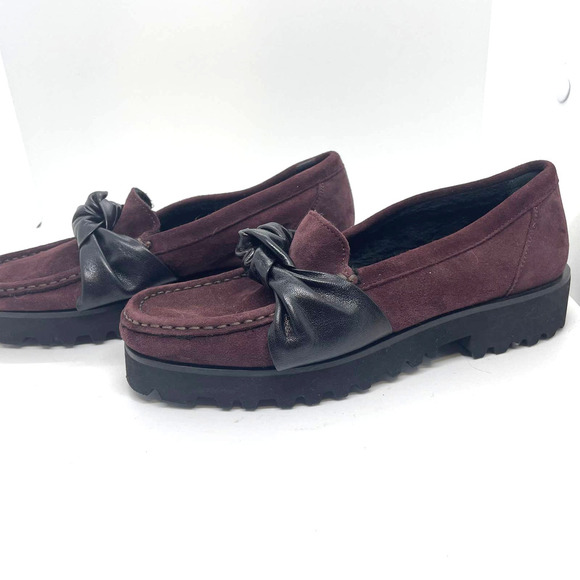 Ron White Rita Knot Platform Loafer Weatherproof Cashmere Suede Shoes size 5.5 - Picture 1 of 8